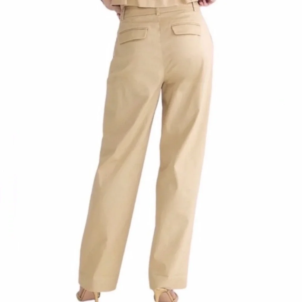 NWT J.Crew Essential Pant Khaki Tan High Rise Pleated Straight Leg Plus Size 20 - Picture 5 of 9